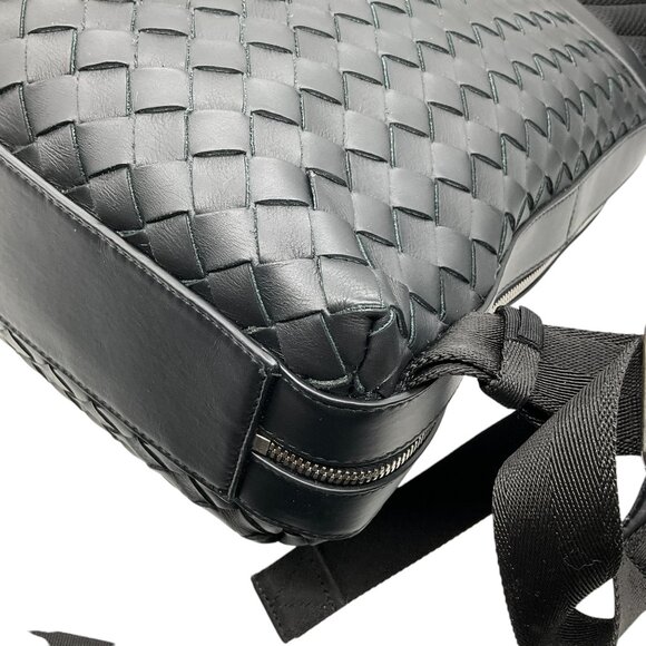Bottega Veneta Black Leather Intrecciato Backpack main image 10